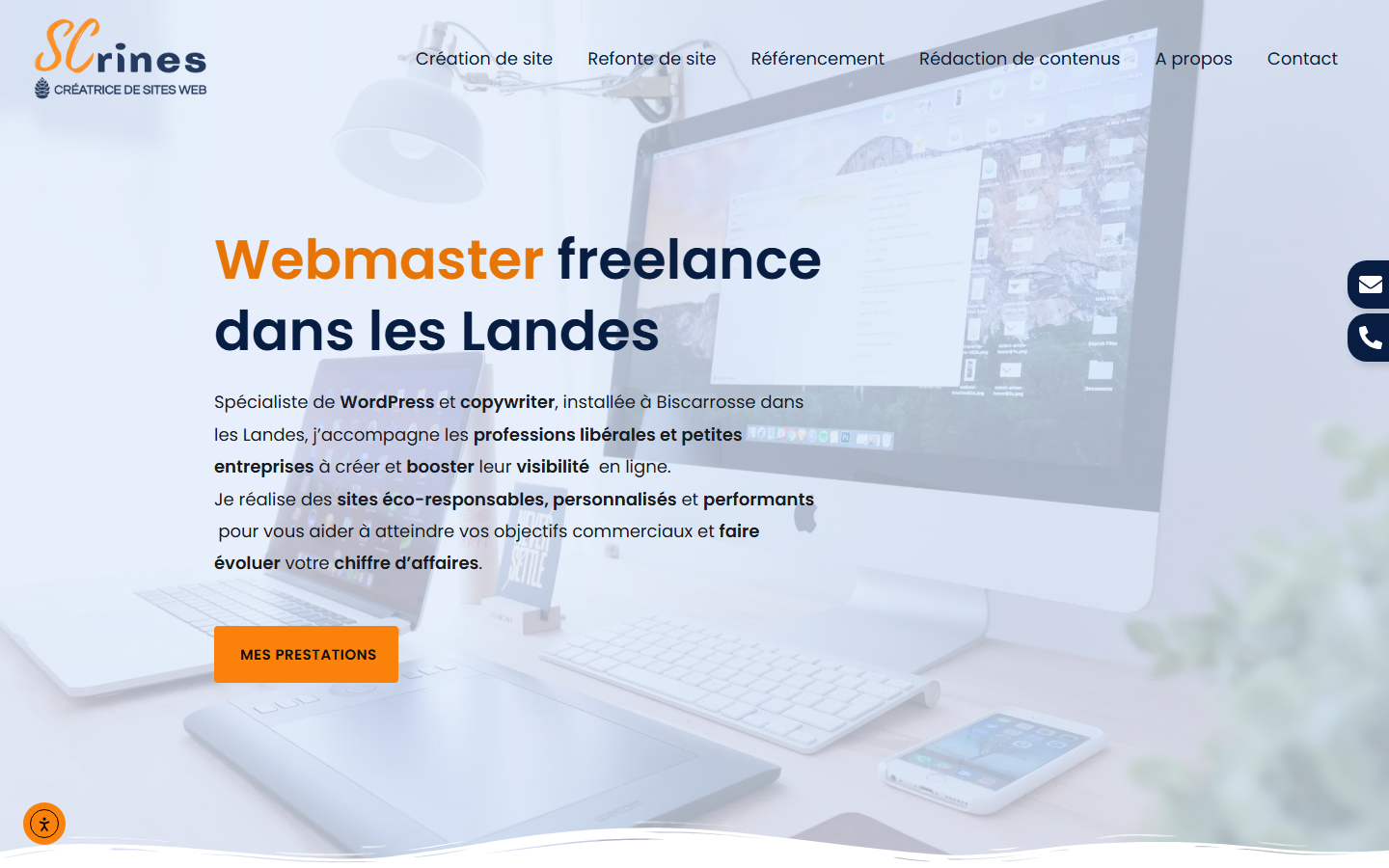 Aperçu du site de SCRINES