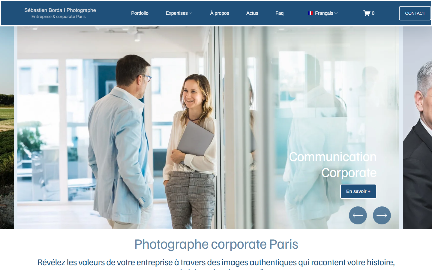Aperçu du site de Sébastien Borda Photographe entreprise
