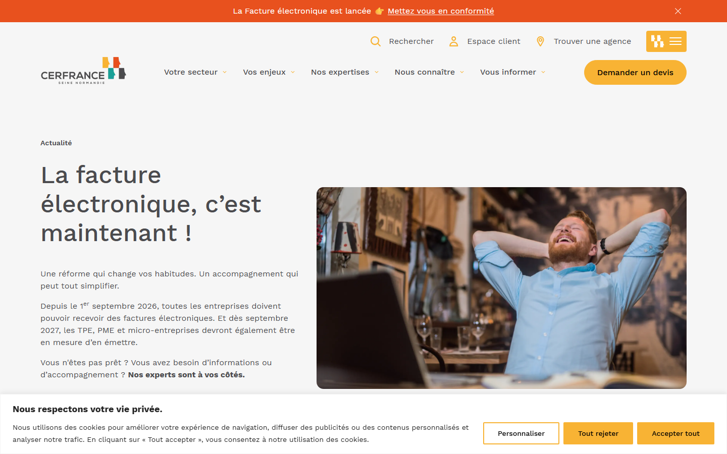 Aperçu du site de Cerfrance Seine Normandie