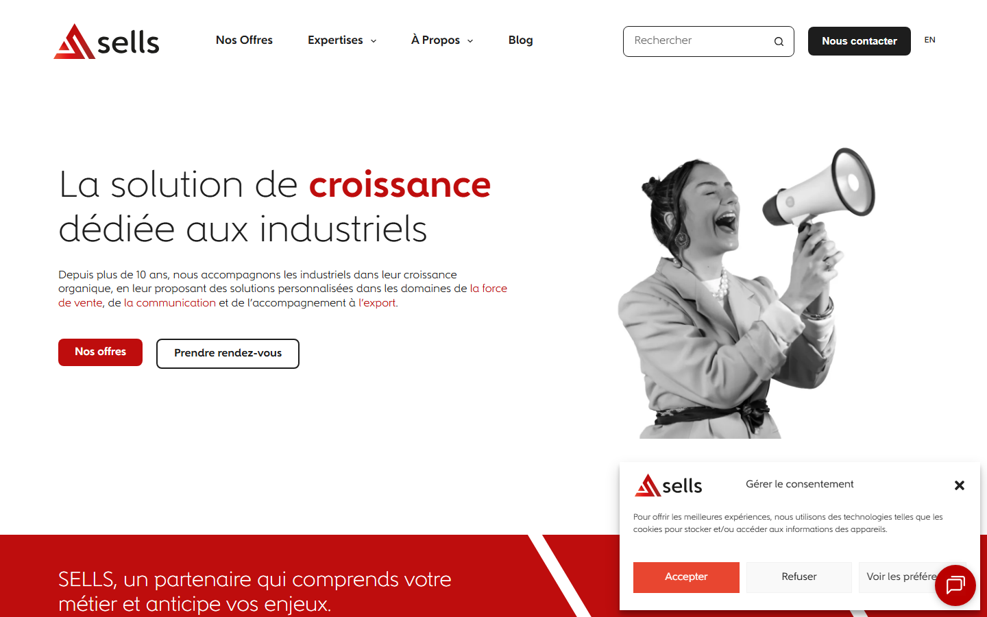 Aperçu du site de SELLS