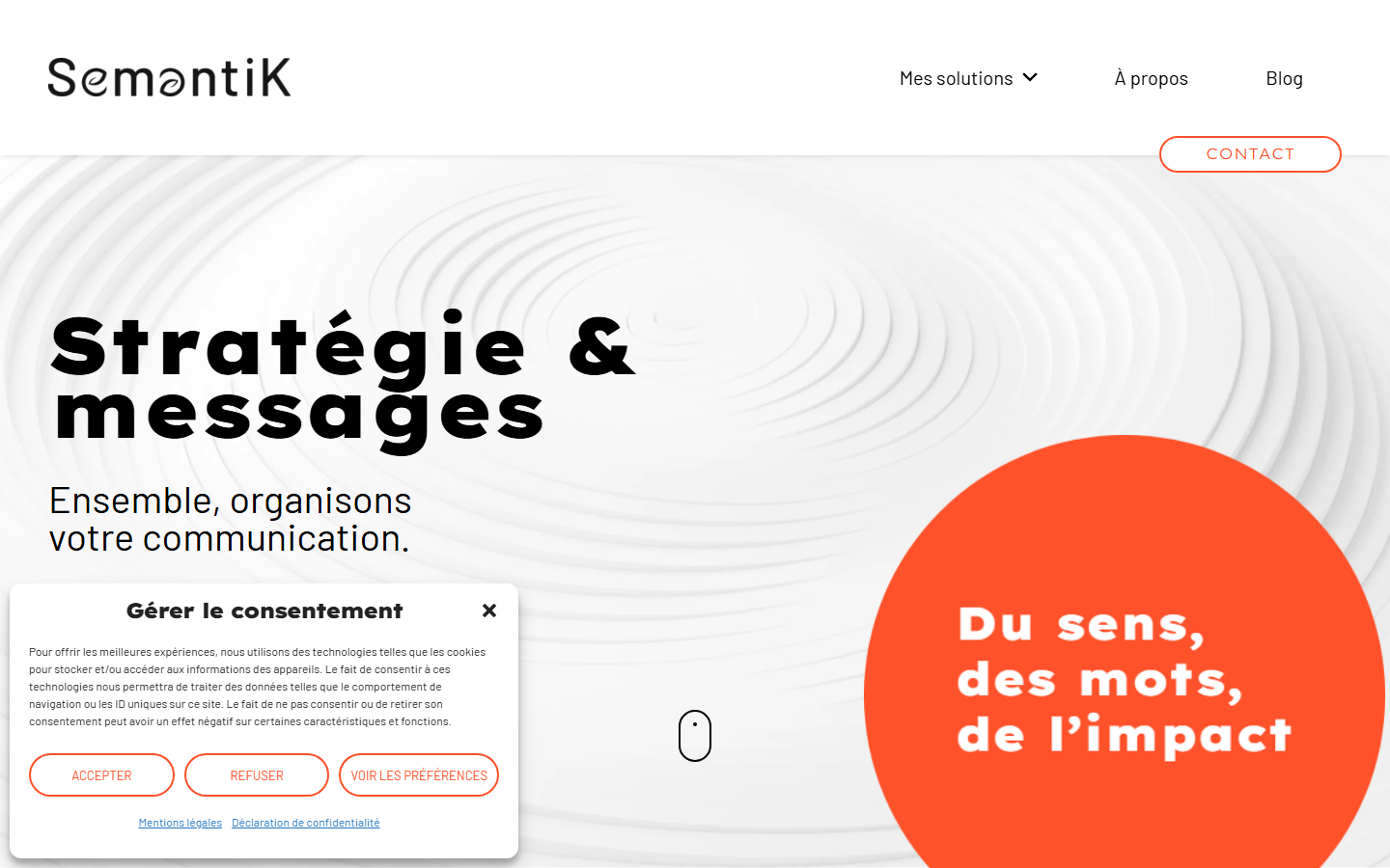Aperçu du site de SEMANTIK