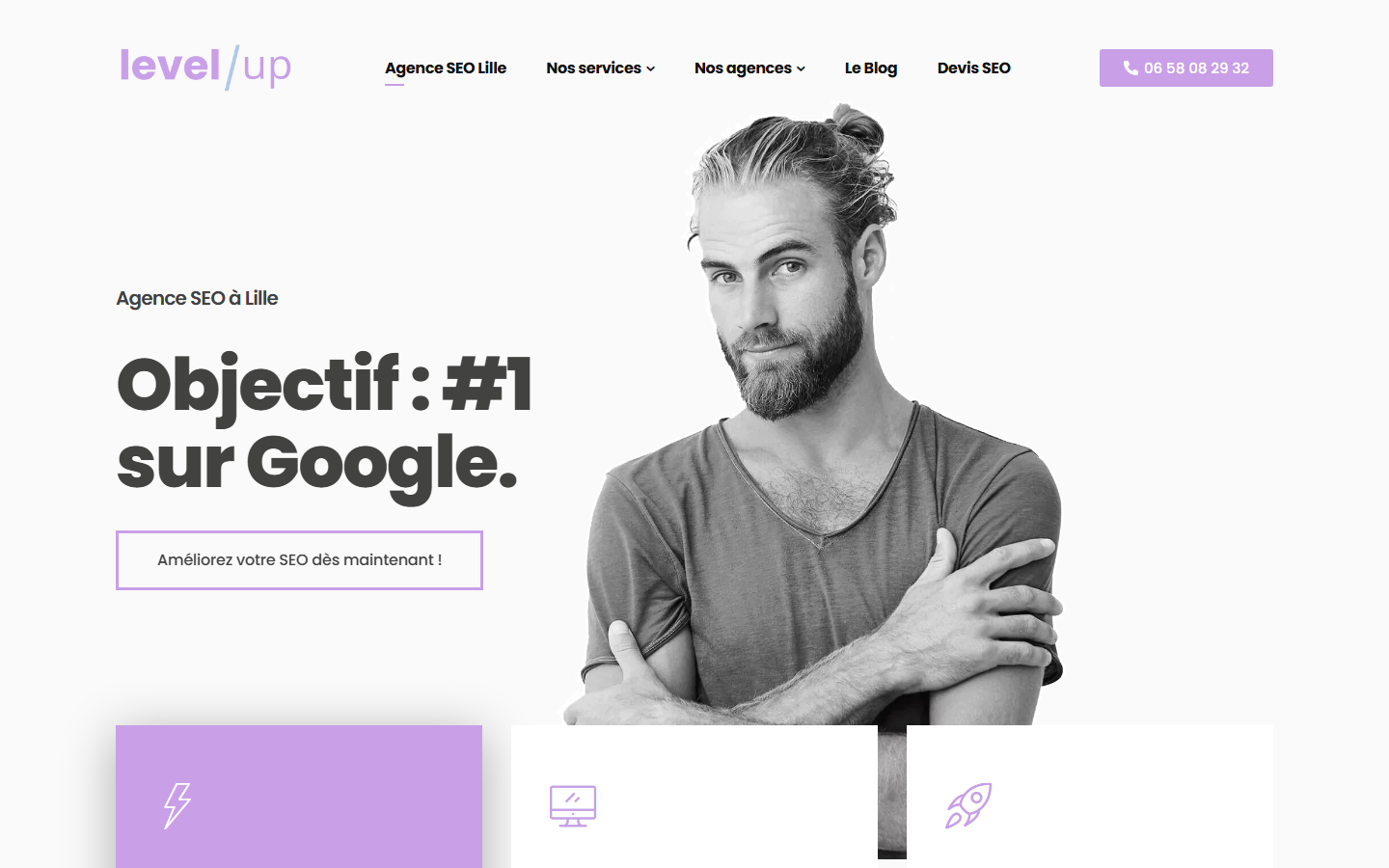 Aperçu du site de Level Up