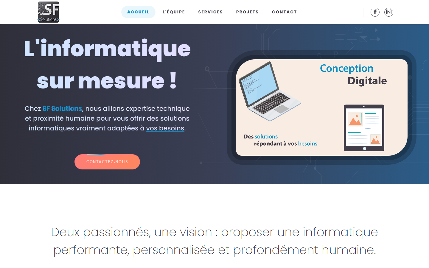 Aperçu du site de Sf Solutions