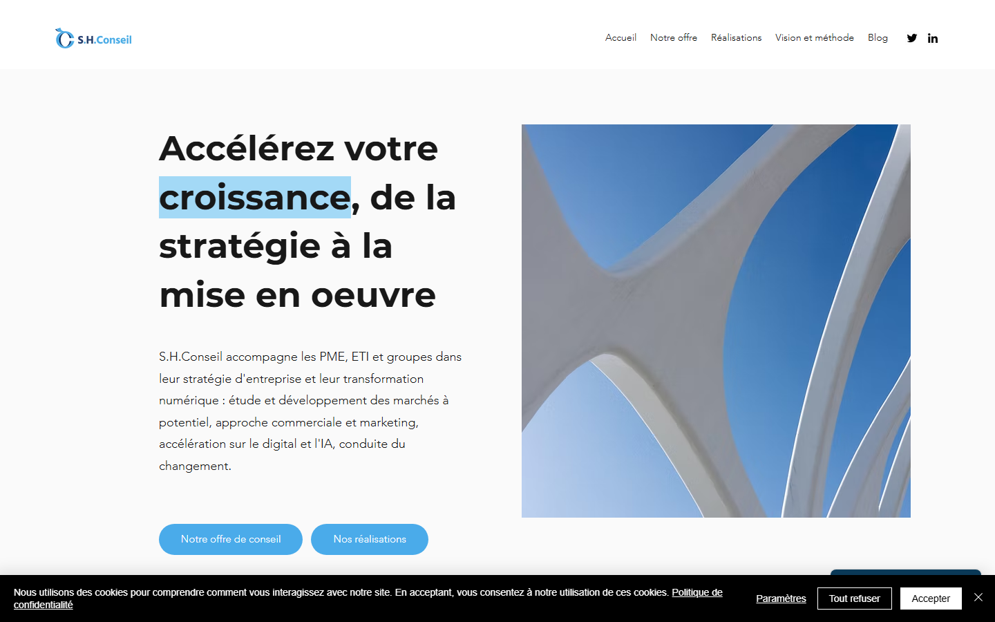 Aperçu du site de S.H.Conseil