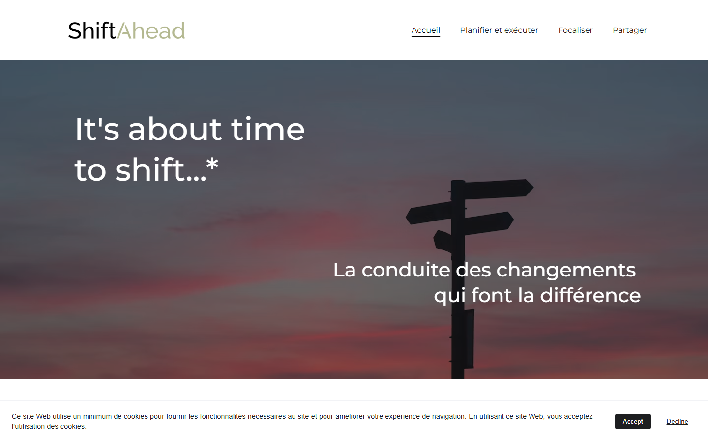 Aperçu du site de SHIFT AHEAD