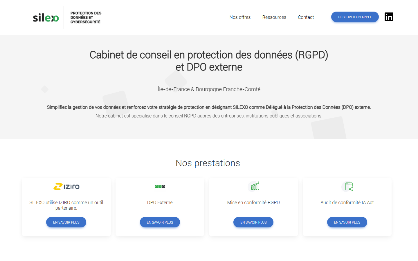 Aperçu du site de Silexo