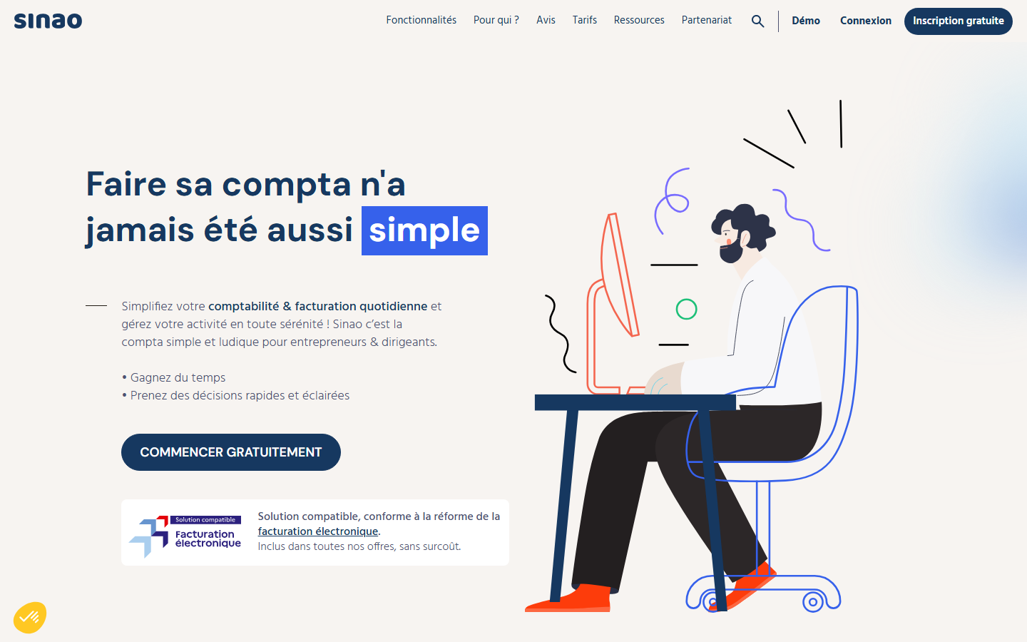 Aperçu du site de SINAO