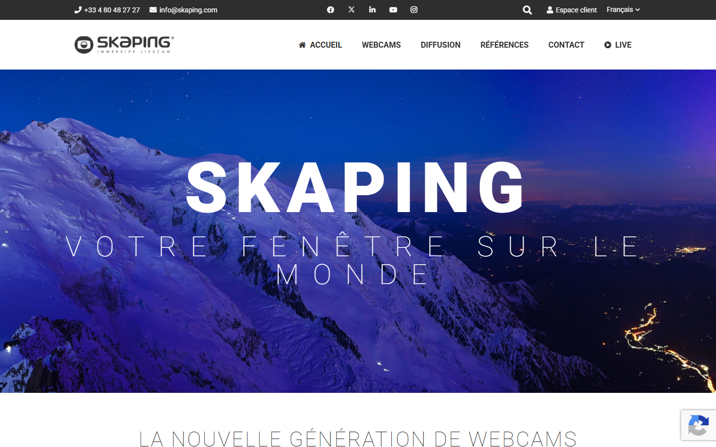 Aperçu du site de Skaping