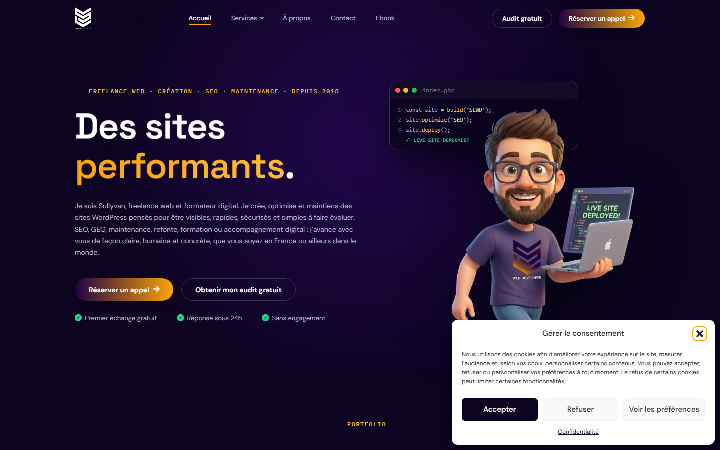 Aperçu du site de SLWD