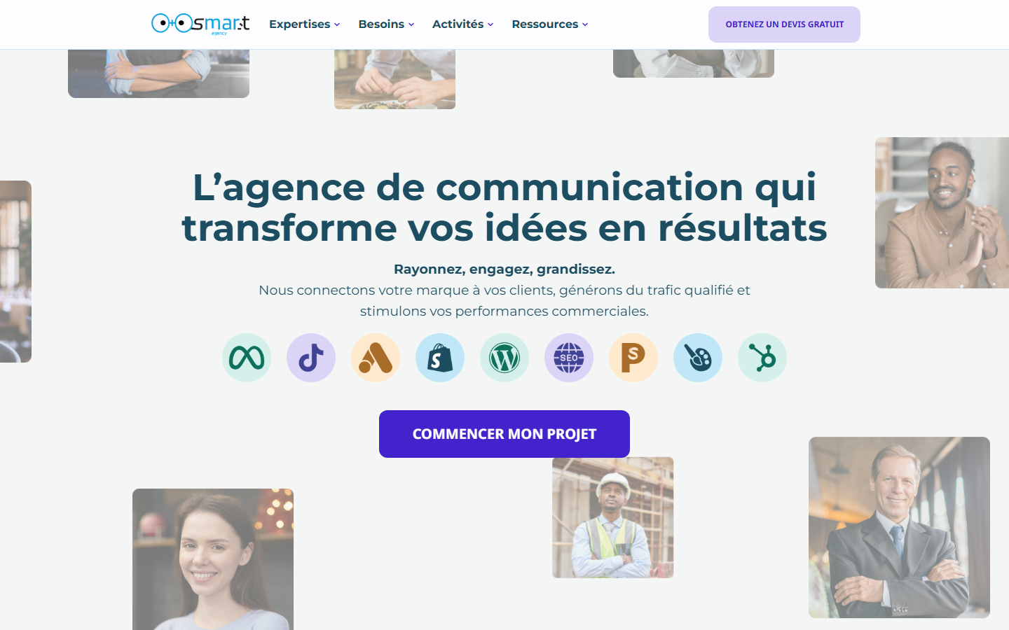 Aperçu du site de Smart Agency