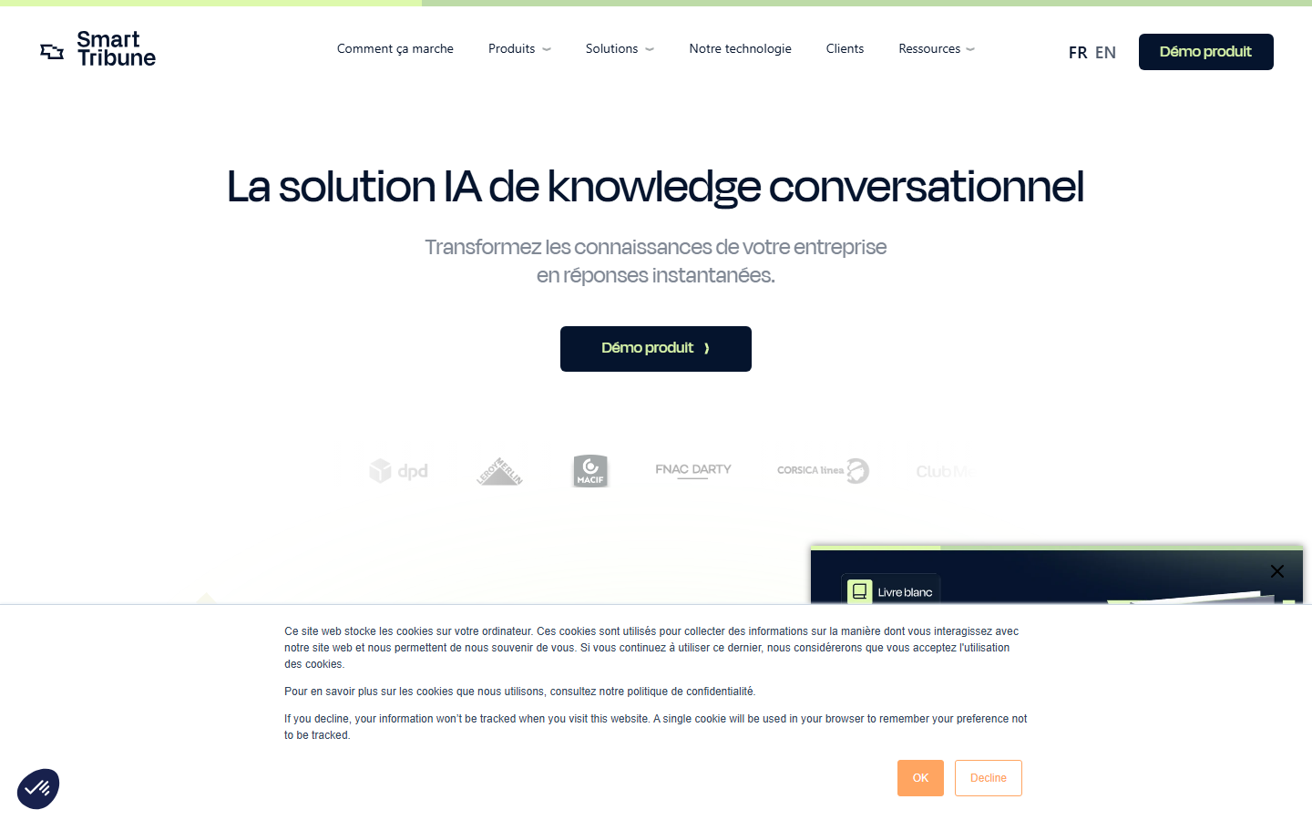 Aperçu du site de Smart Tribune