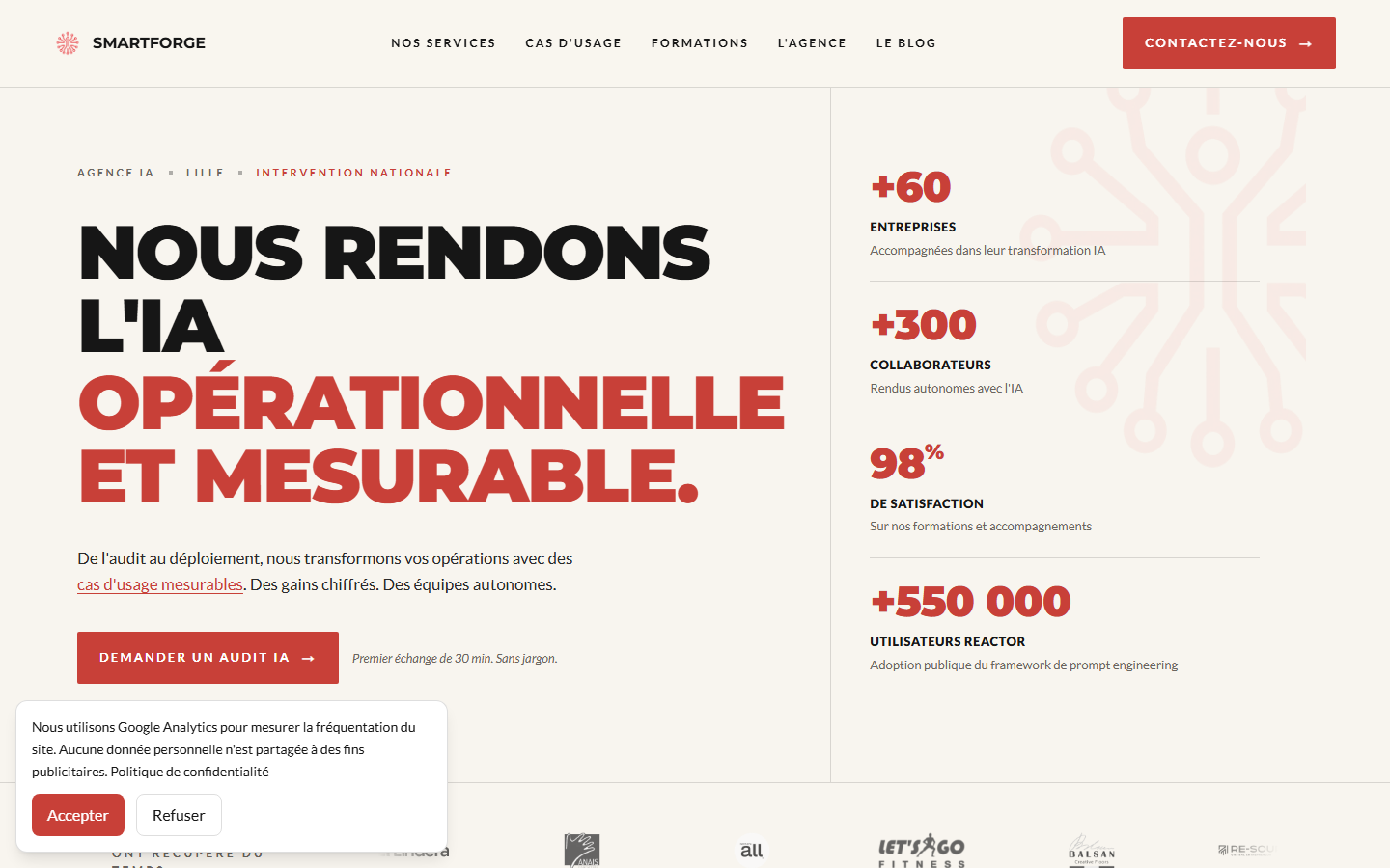 Aperçu du site de SMARTFORGE
