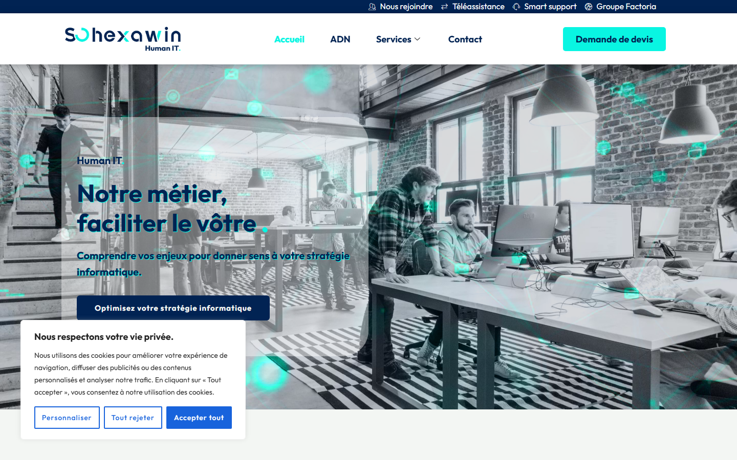 Aperçu du site de SO hexawin