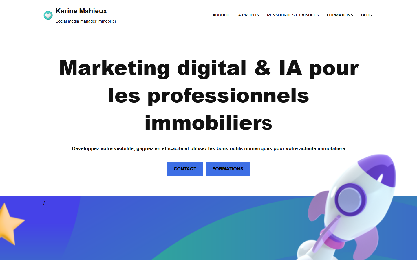 Aperçu du site de Karine Mahieux