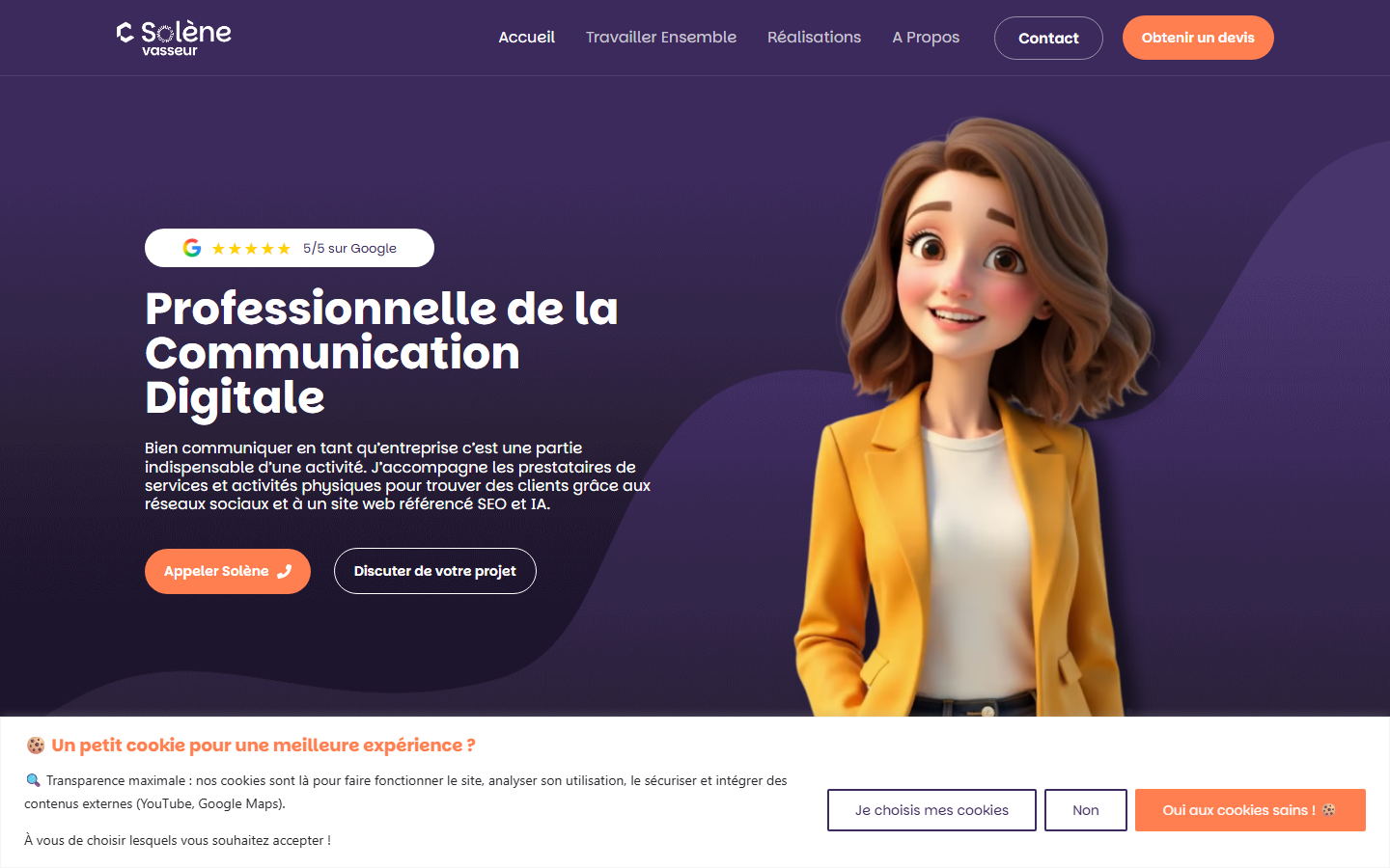 Aperçu du site de Solène Vasseur