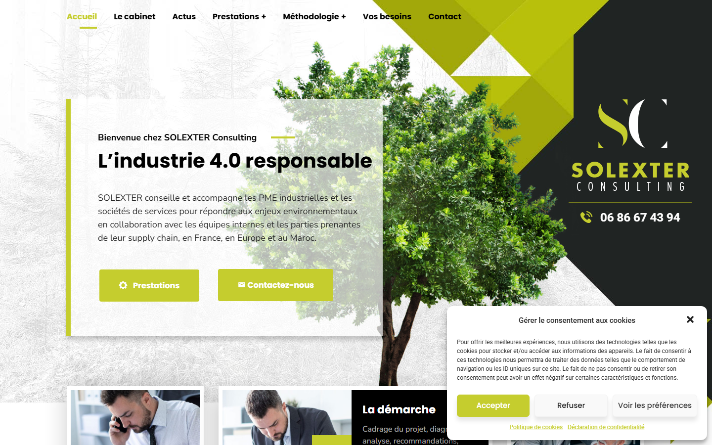 Aperçu du site de Solexter