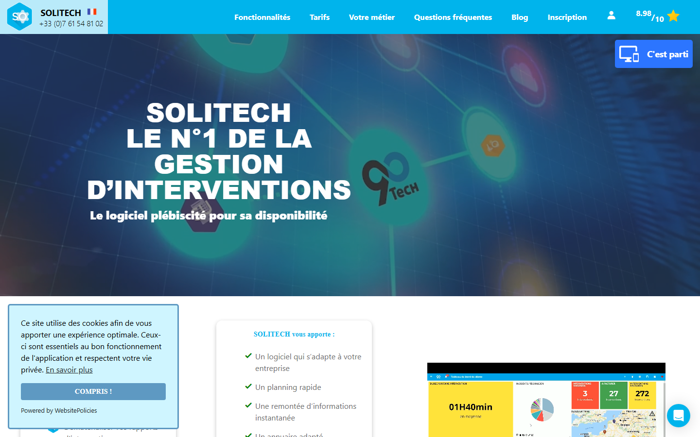 Aperçu du site de 90TECH