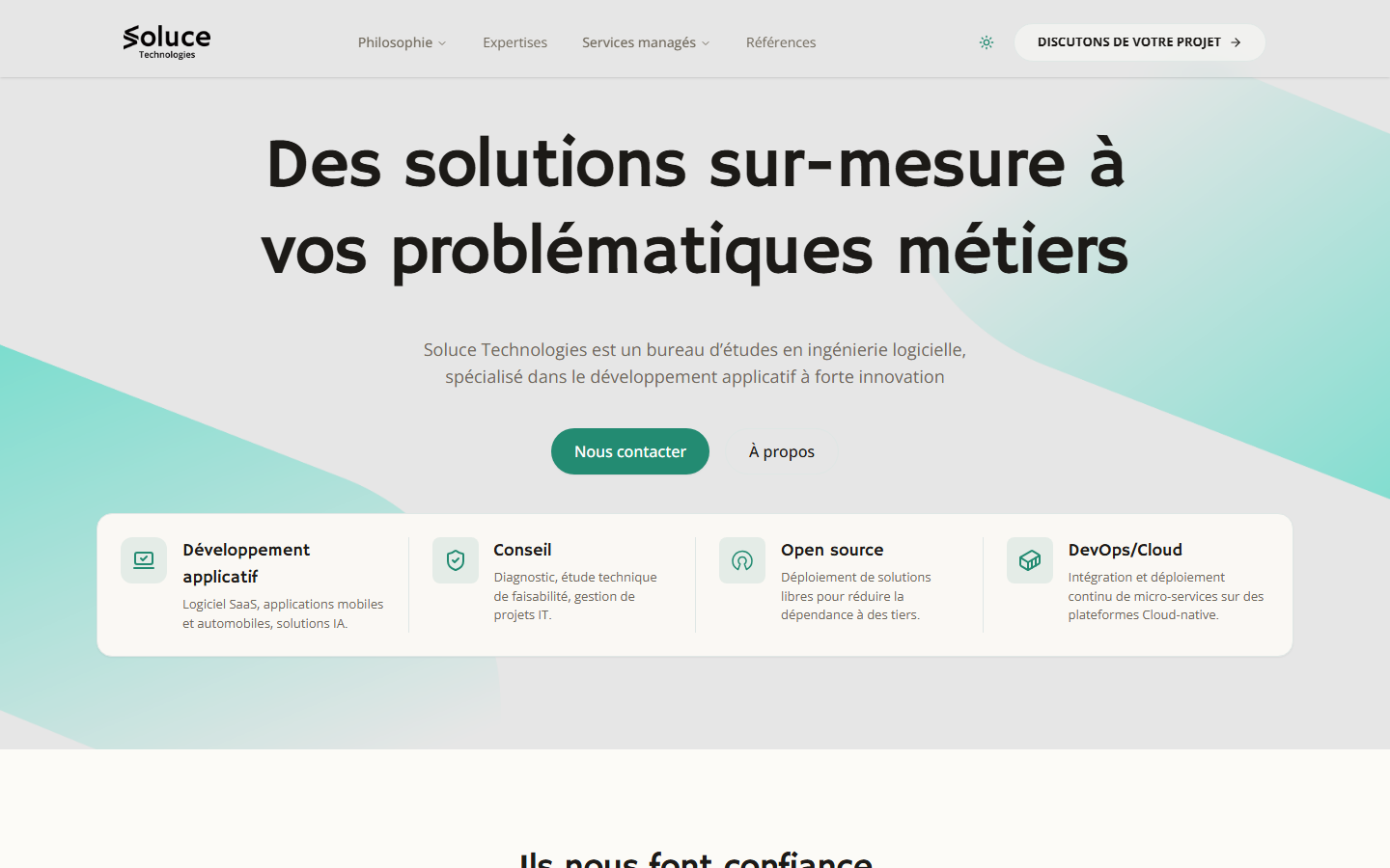 Aperçu du site de SOLUCE TECHNOLOGIES
