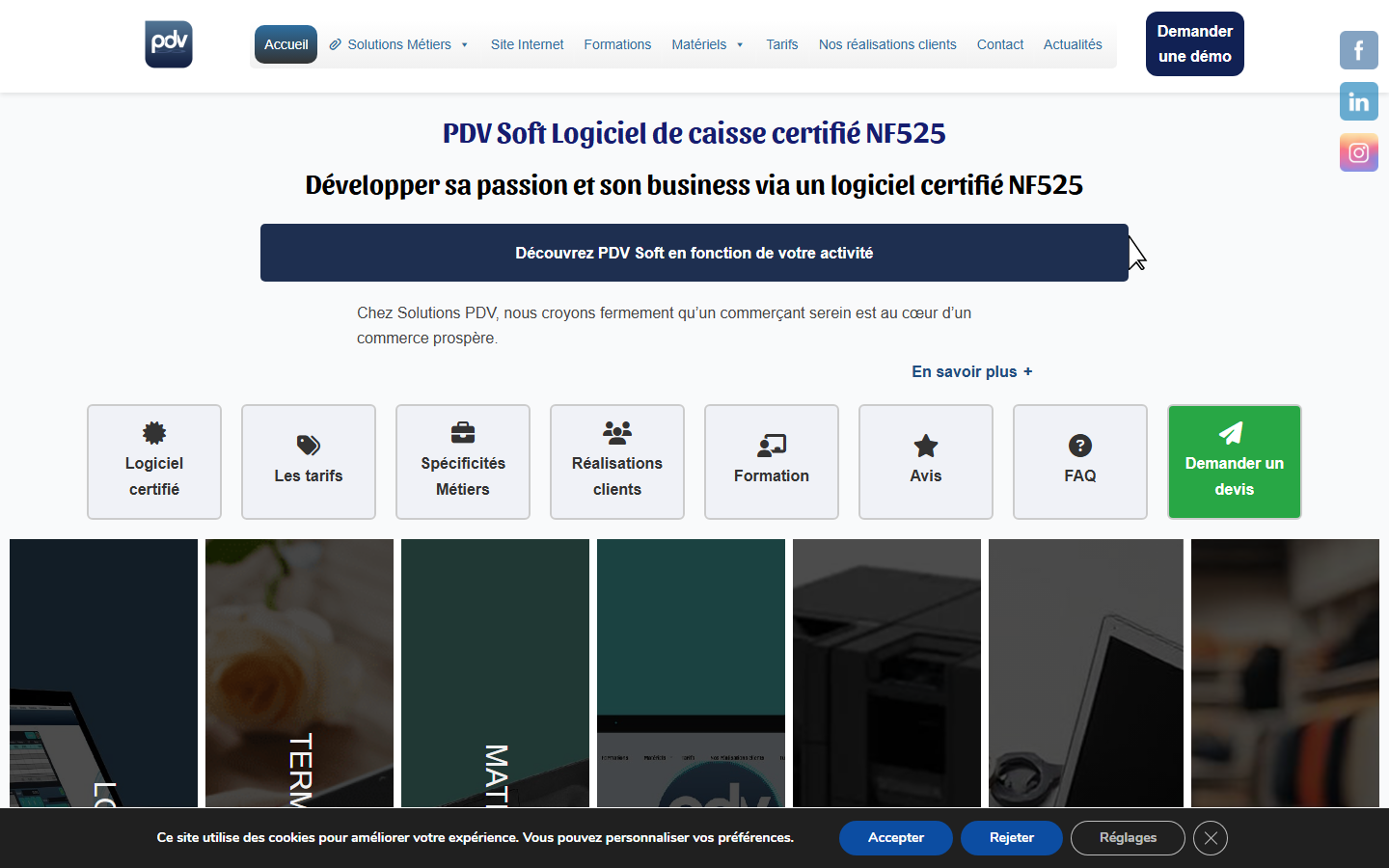 Aperçu du site de Solutions Pdv