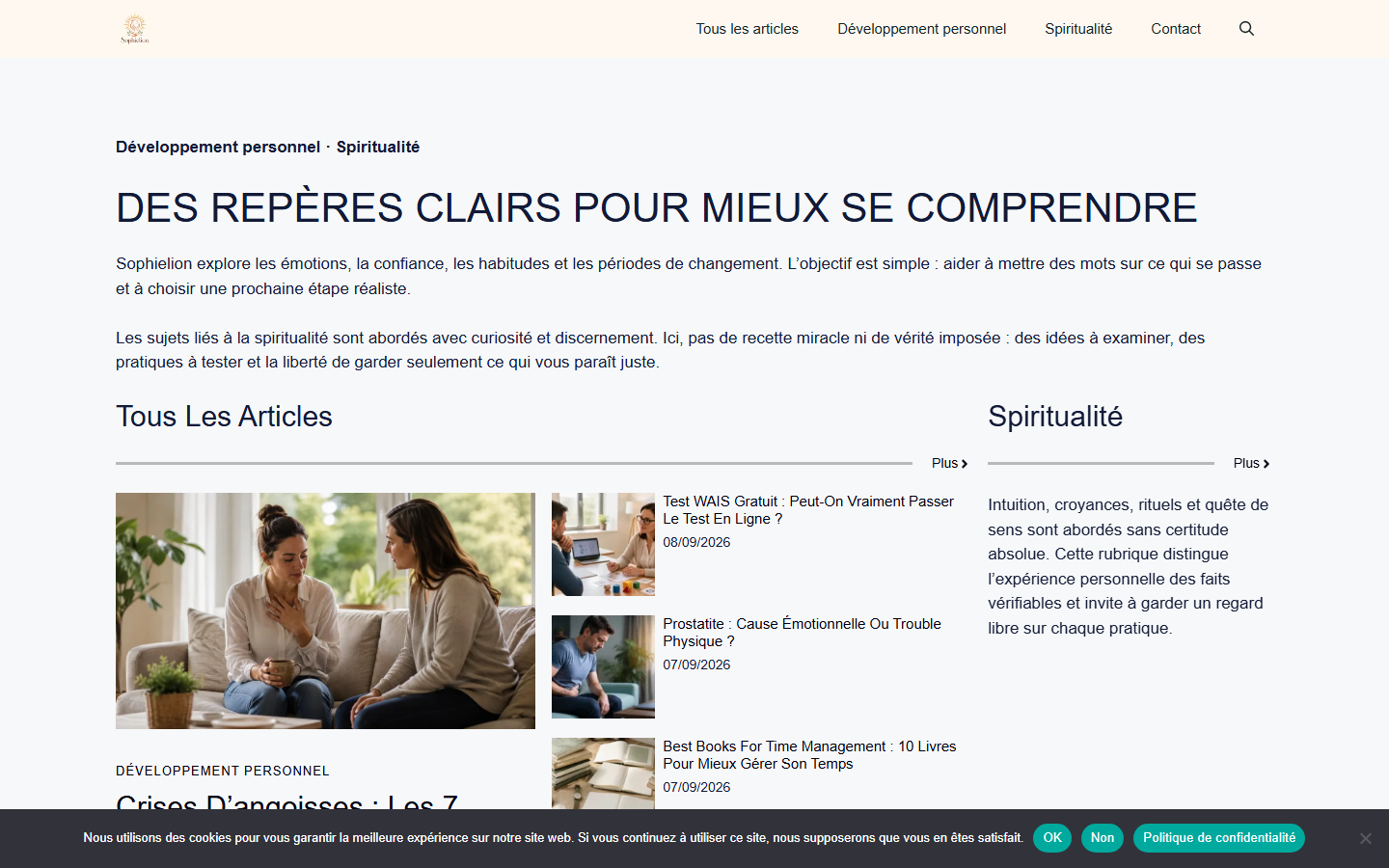 Aperçu du site de SOPHIE COACHING