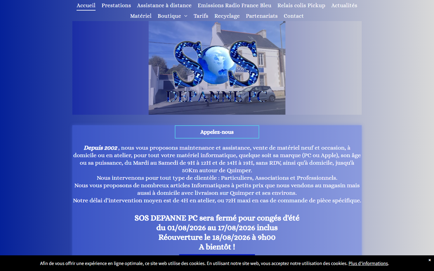 Aperçu du site de Sos Depanne Pc