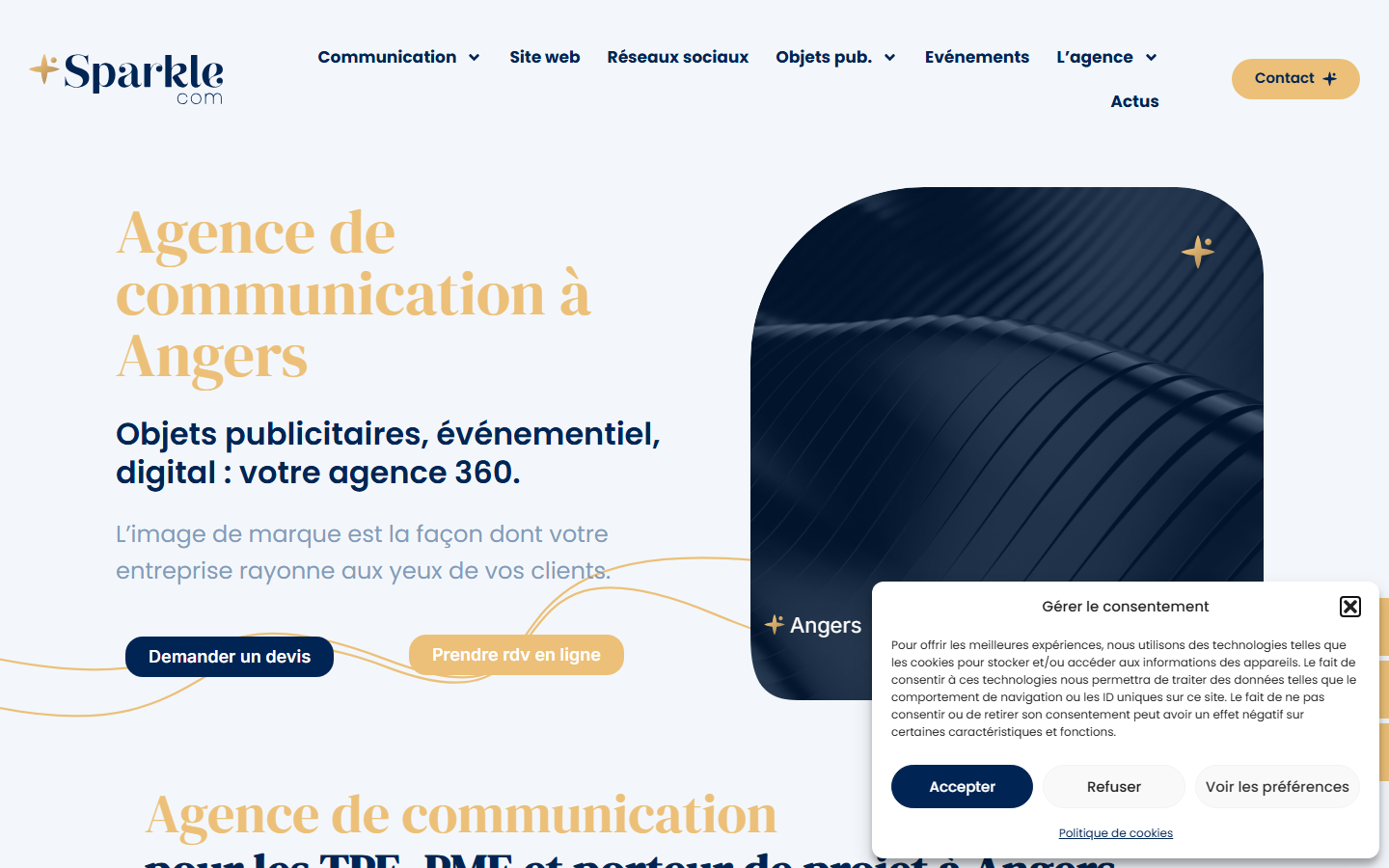 Aperçu du site de SparkleCom