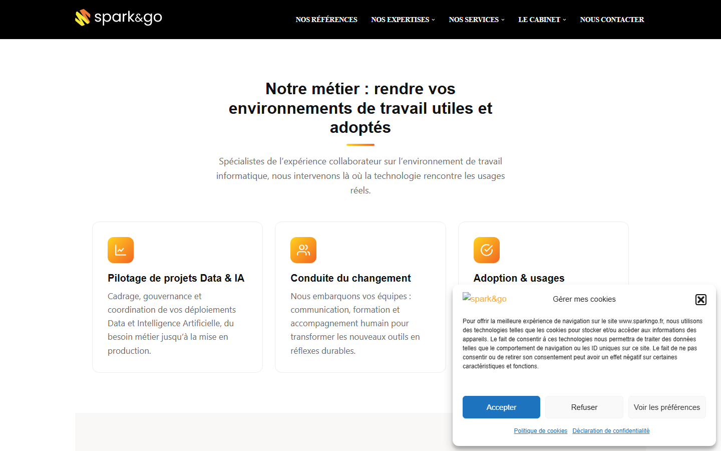 Aperçu du site de SPARK & GO