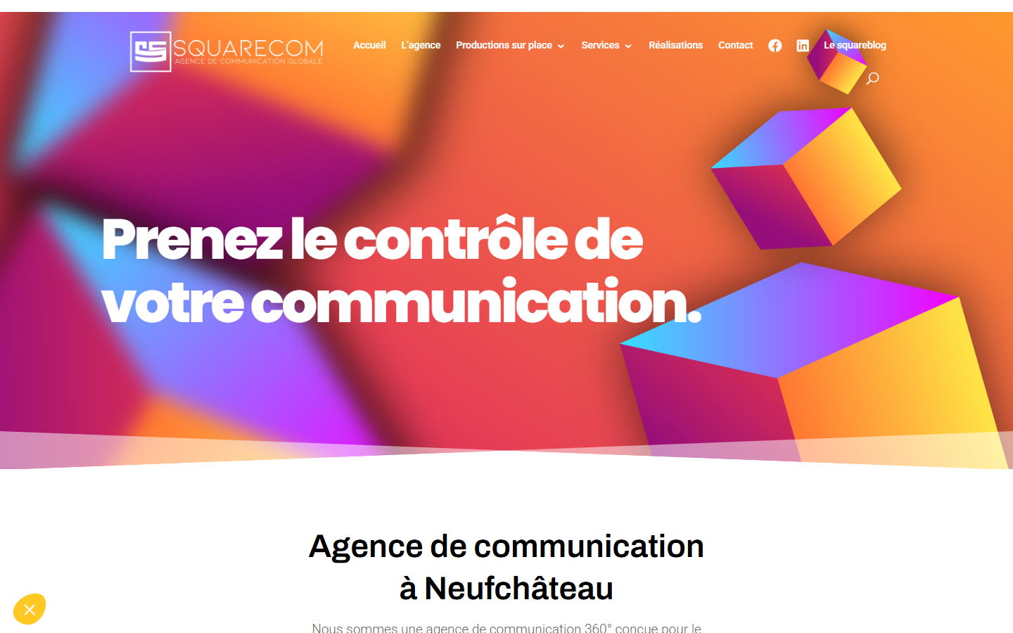 Aperçu du site de Squarecom