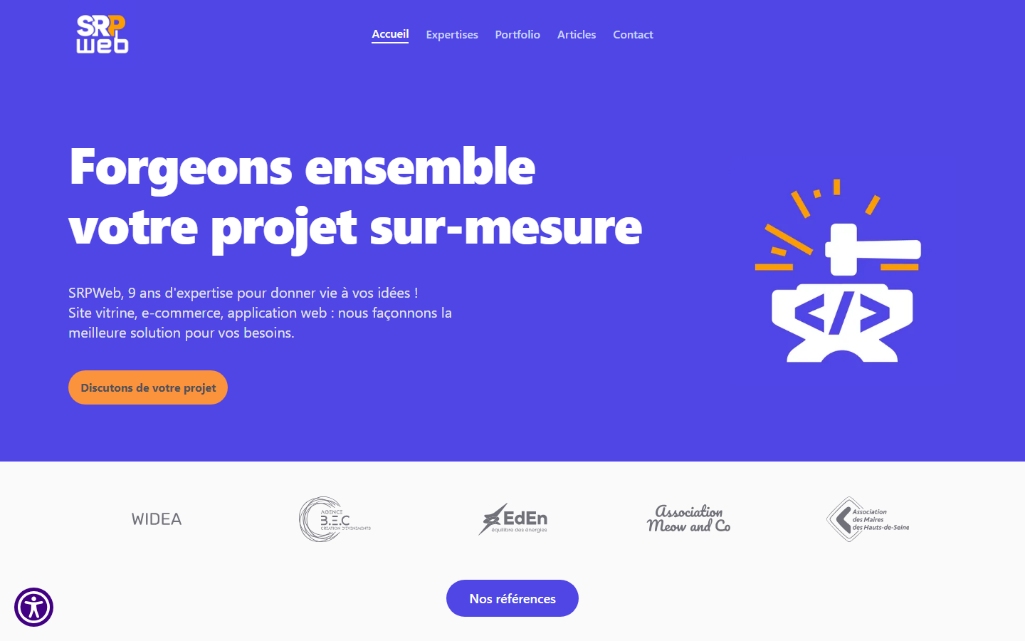 Aperçu du site de SRPWeb