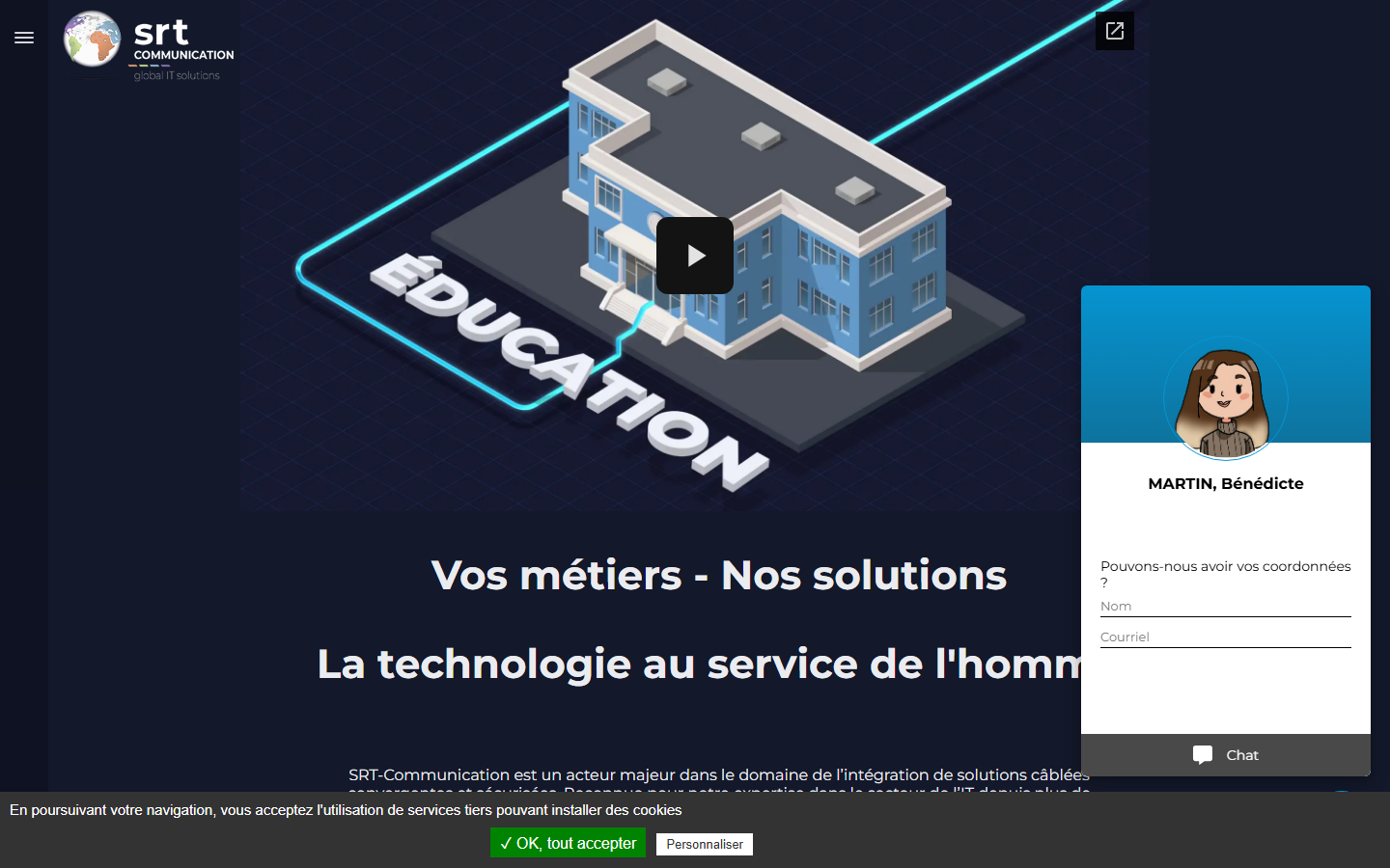 Aperçu du site de Srt Communication