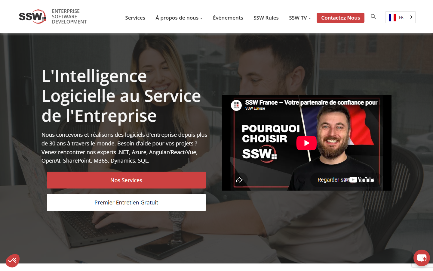 Aperçu du site de SSW EU