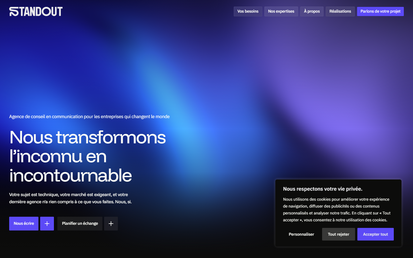 Aperçu du site de STANDOUT FRANCE