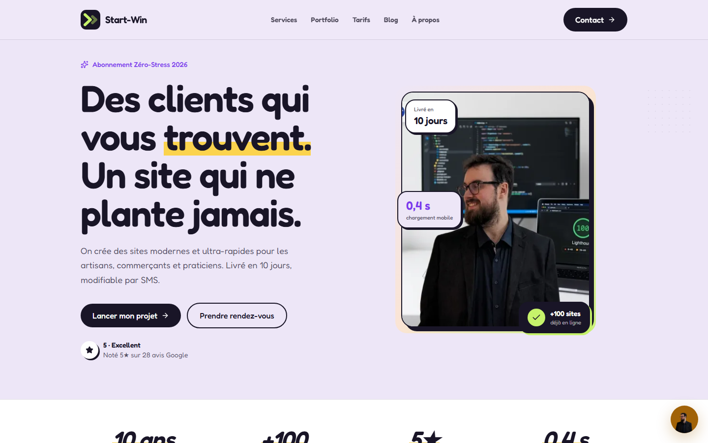 Aperçu du site de START-WIN