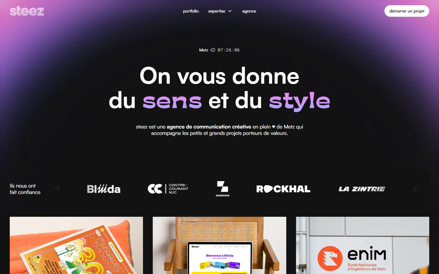 Aperçu du site de STEEZ