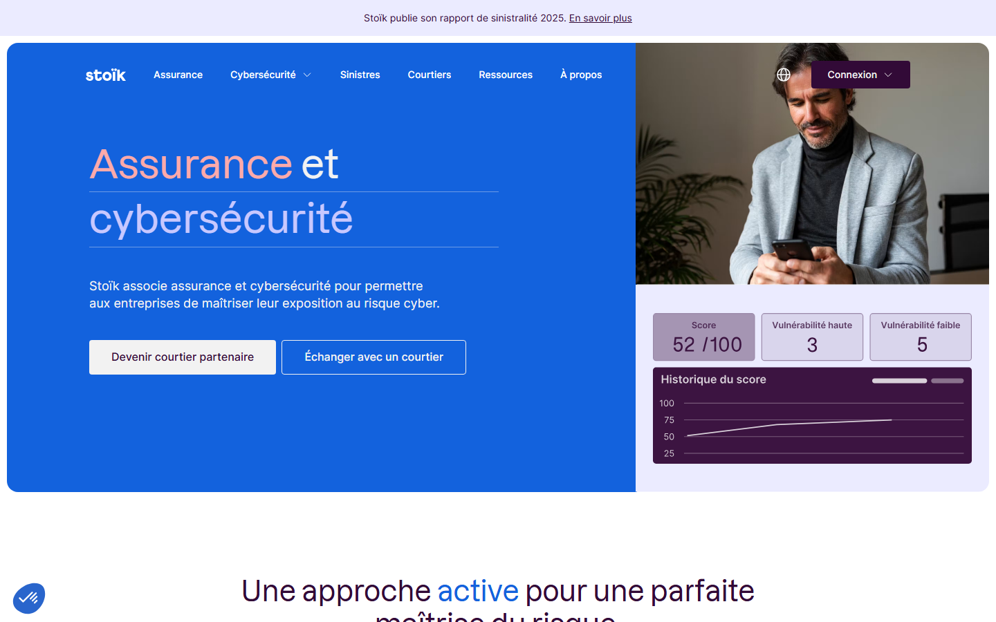 Aperçu du site de Stoïk