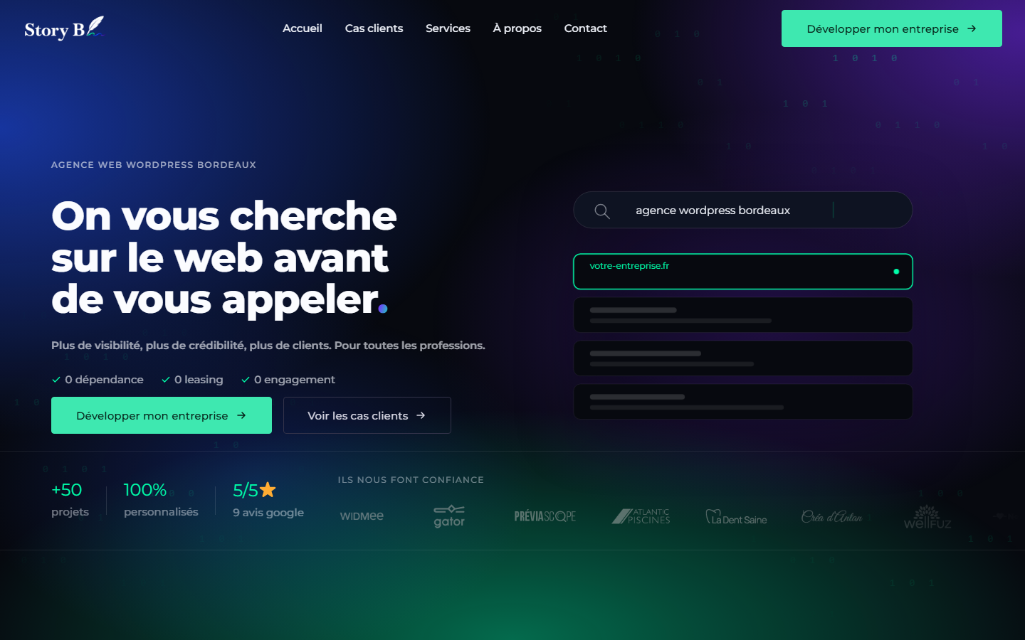Aperçu du site de Story B