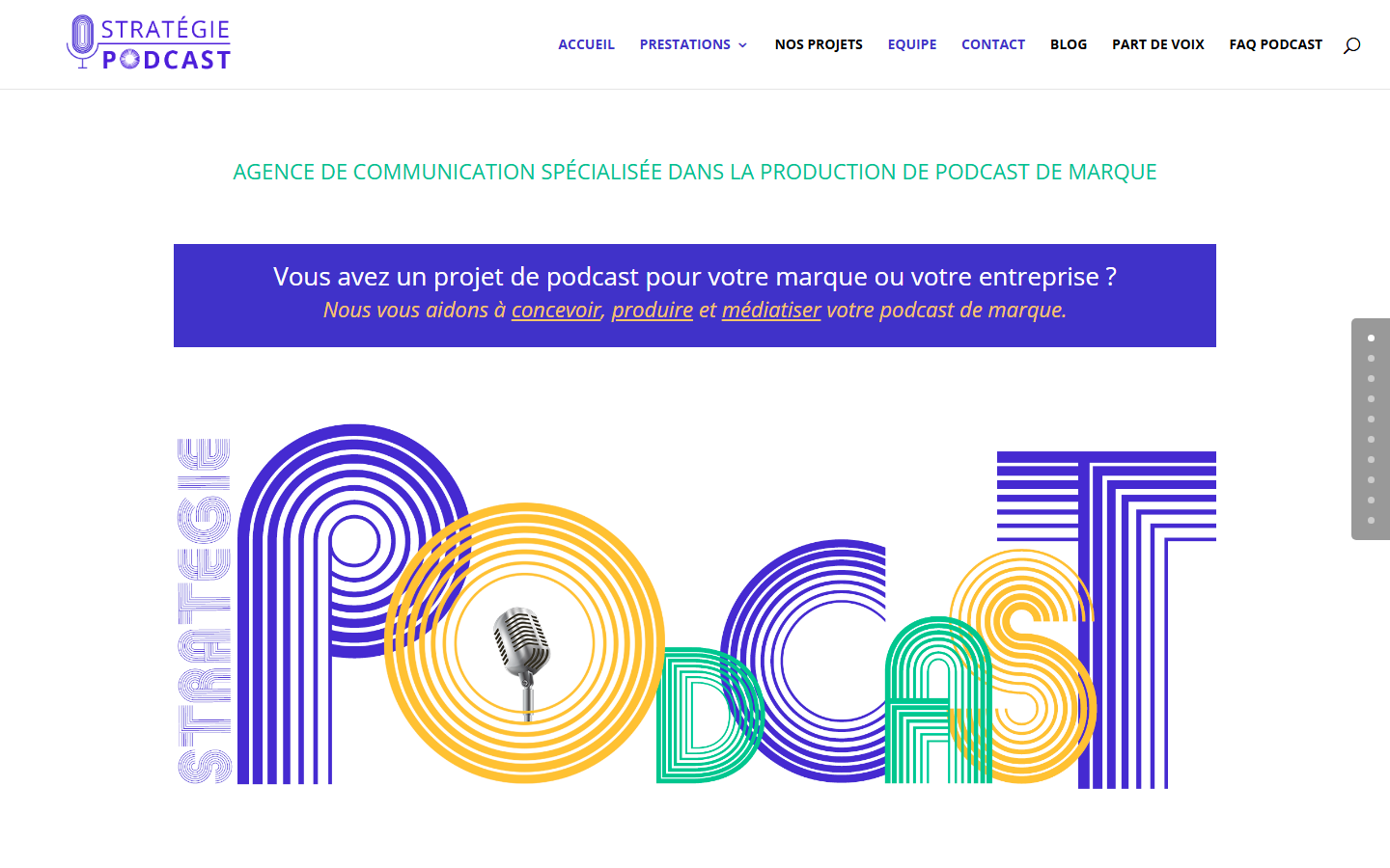 Aperçu du site de Stratégie Podcast