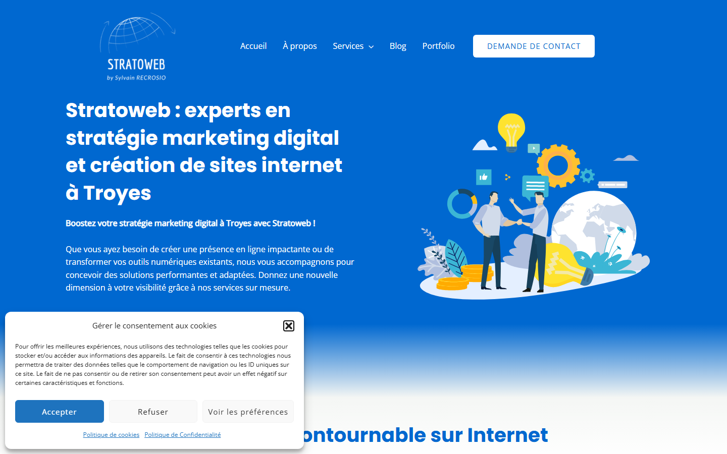 Aperçu du site de Stratoweb