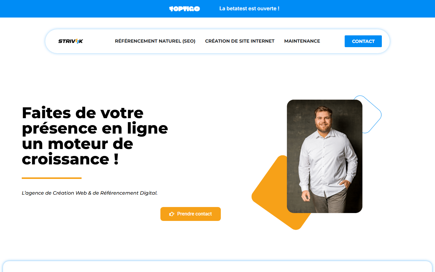 Aperçu du site de STRIVOK