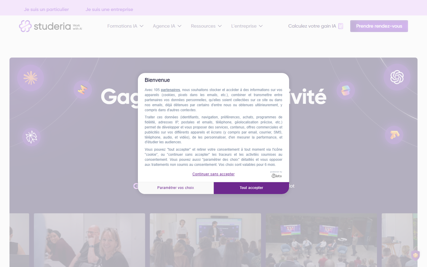 Aperçu du site de STUDERIA