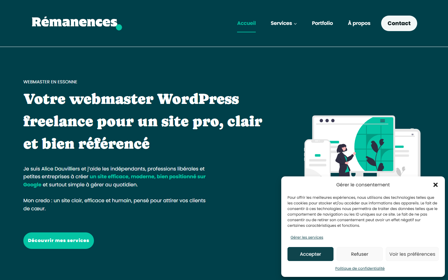 Aperçu du site de Studio Rémanences