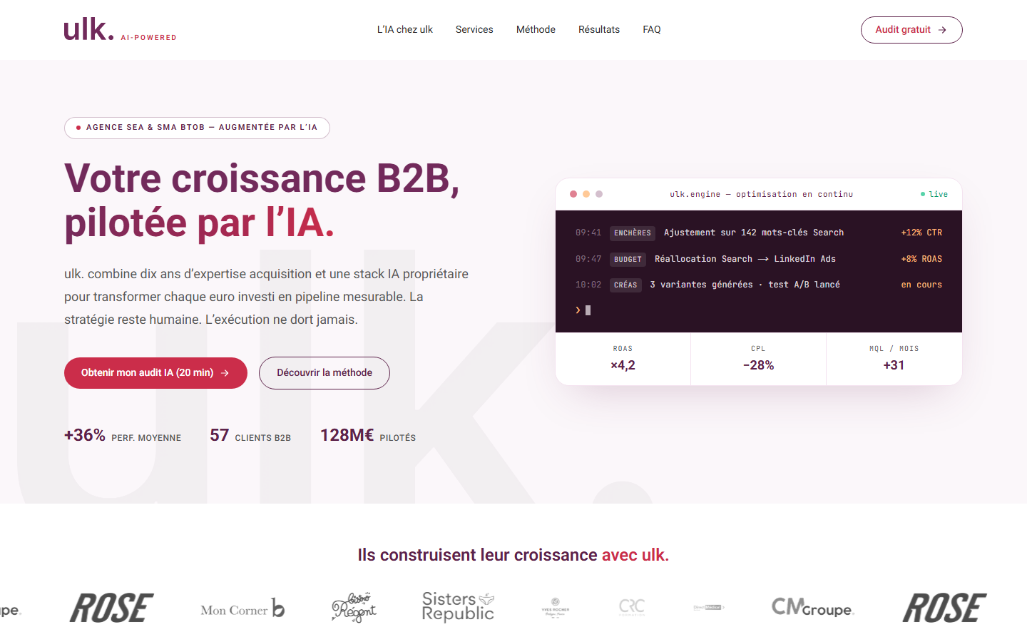 Aperçu du site de Ulk - M&boca