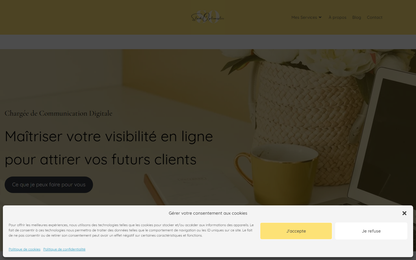 Aperçu du site de StudiOptimistic