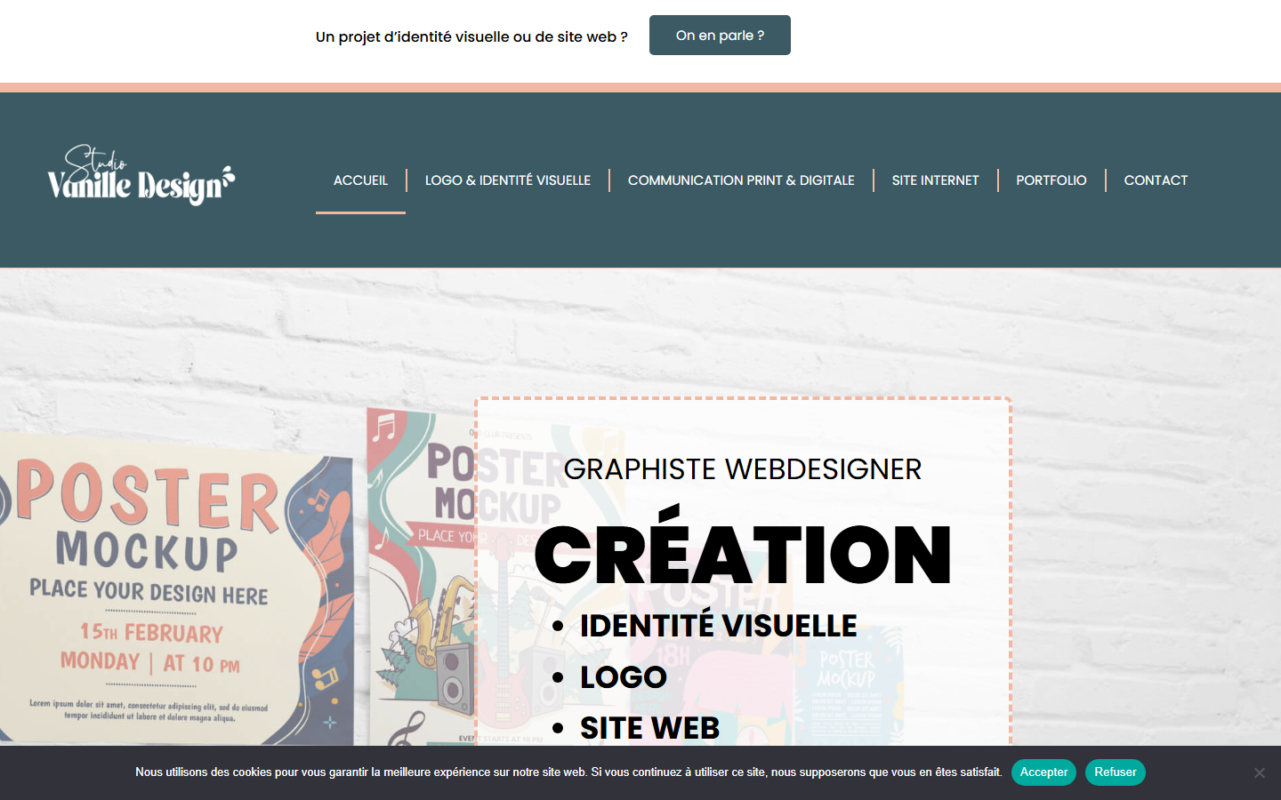 Aperçu du site de Studio Vanille Design