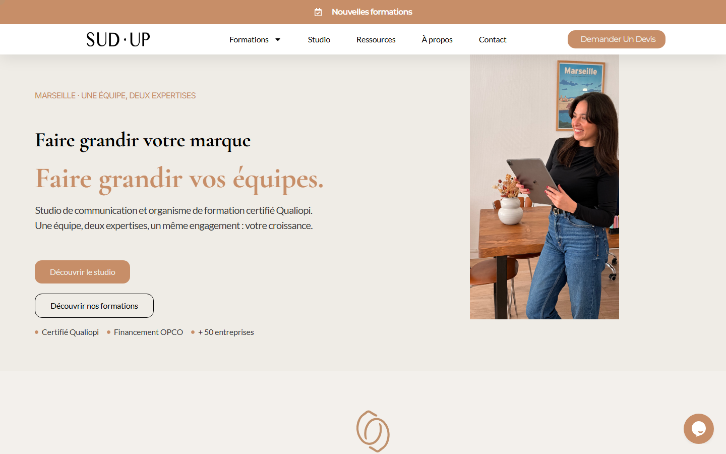 Aperçu du site de SUD UP
