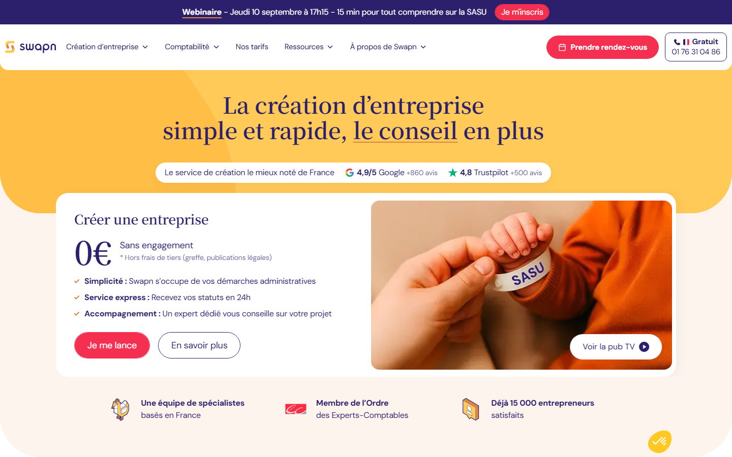 Aperçu du site de SWAPN