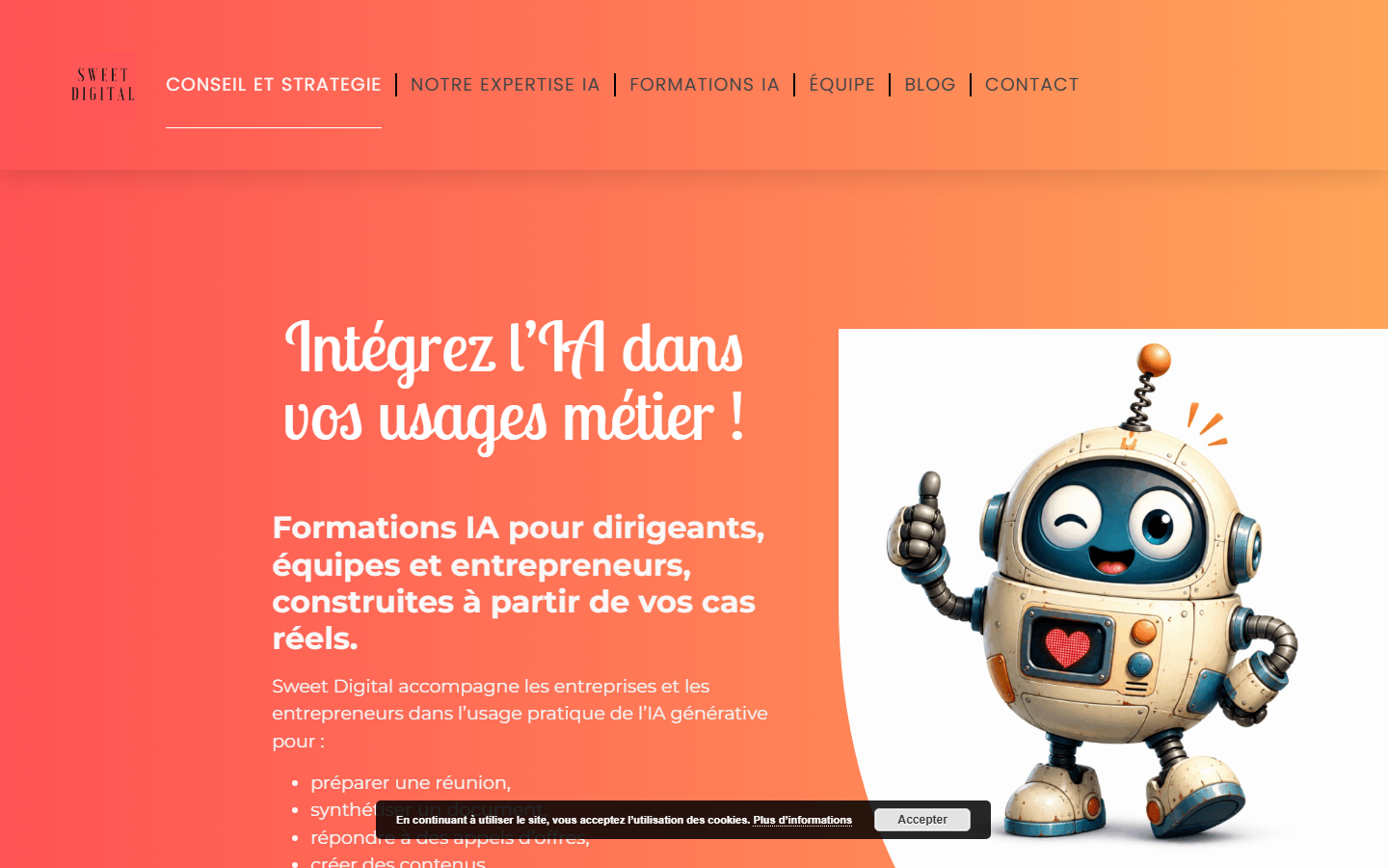 Aperçu du site de SWEET FIT