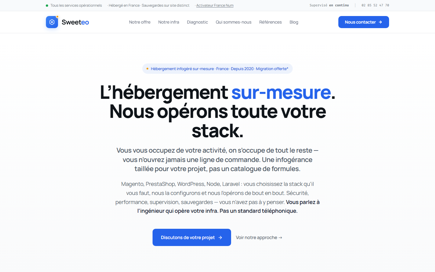Aperçu du site de SWEETEO
