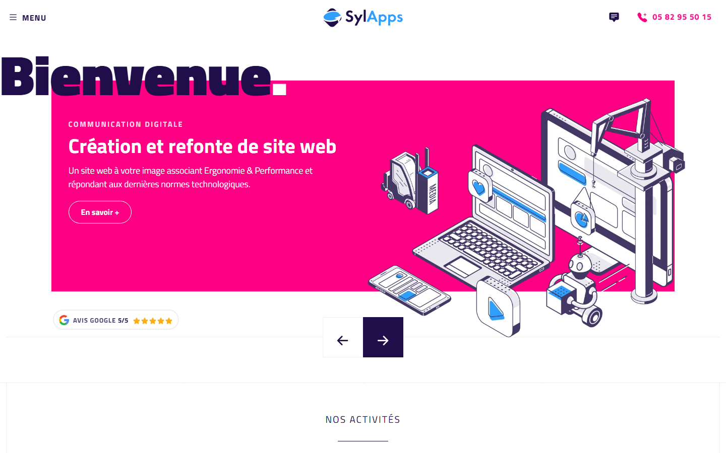 Aperçu du site de SYLAPPS