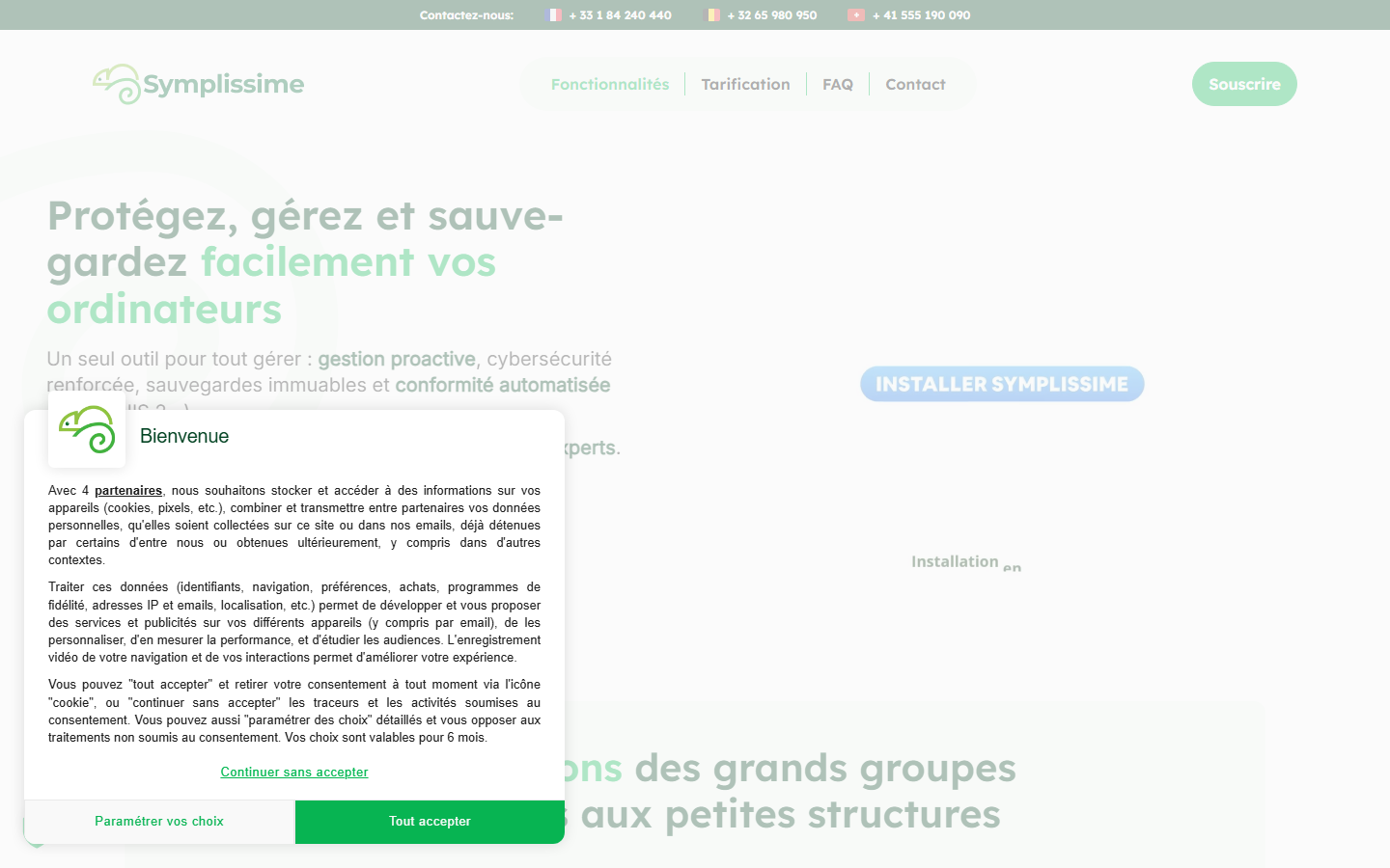 Aperçu du site de Symplissime